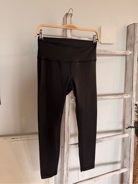 Lululemon Wunder Train High Rise Tight 25" Black Radiate Foil Print Size 8